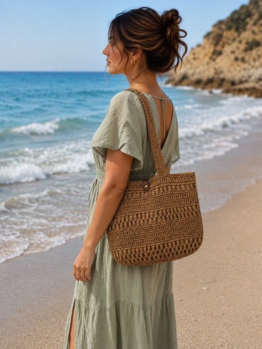 Handgefertigte raffia shopper - handgefertigte,